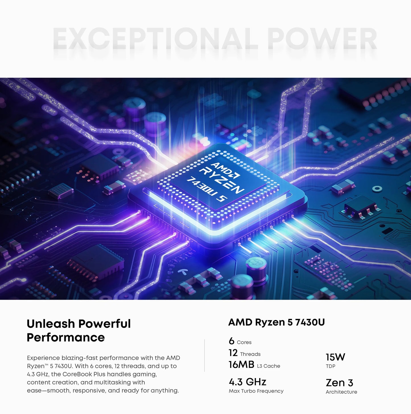 CHUWI CoreBook Plus Laptop 16inch FHD Screen R5-7430U 6 Cores Gaming Laptop 16GB RAM 512GB SSD Metal Body Notebook With Cooler