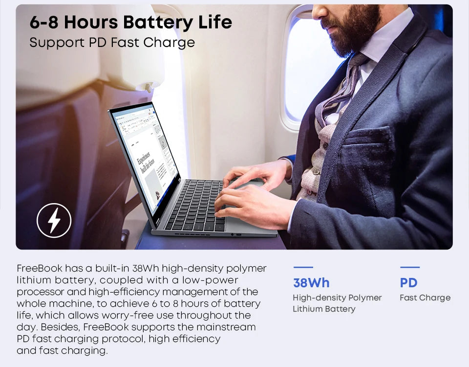 CHUWI FreeBook Laptop i3-1215U / N150 Processor 13.5" IPS Screen 2 In 1 Laptop Tablet PC 12GB RAM 512GB SSD Support Stylus