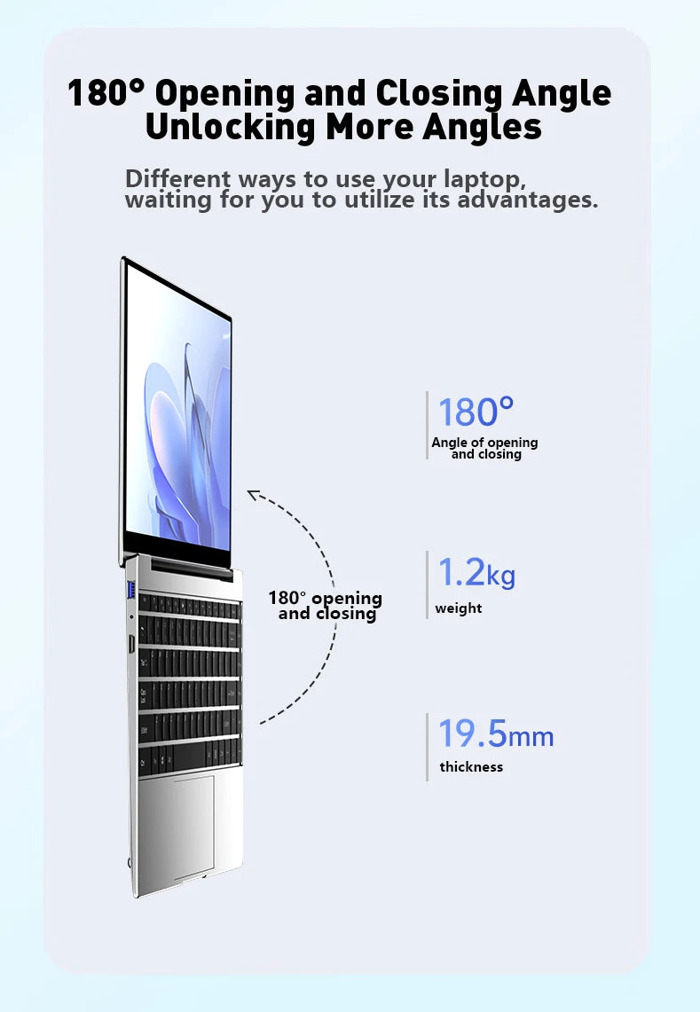 LENO Ultra Slim 14.1"Laptop 16GB RAM 2TB SSD Windows 11 Intel N3700 Notebook Gamer 1920*1080  Display Office Study Computer PC