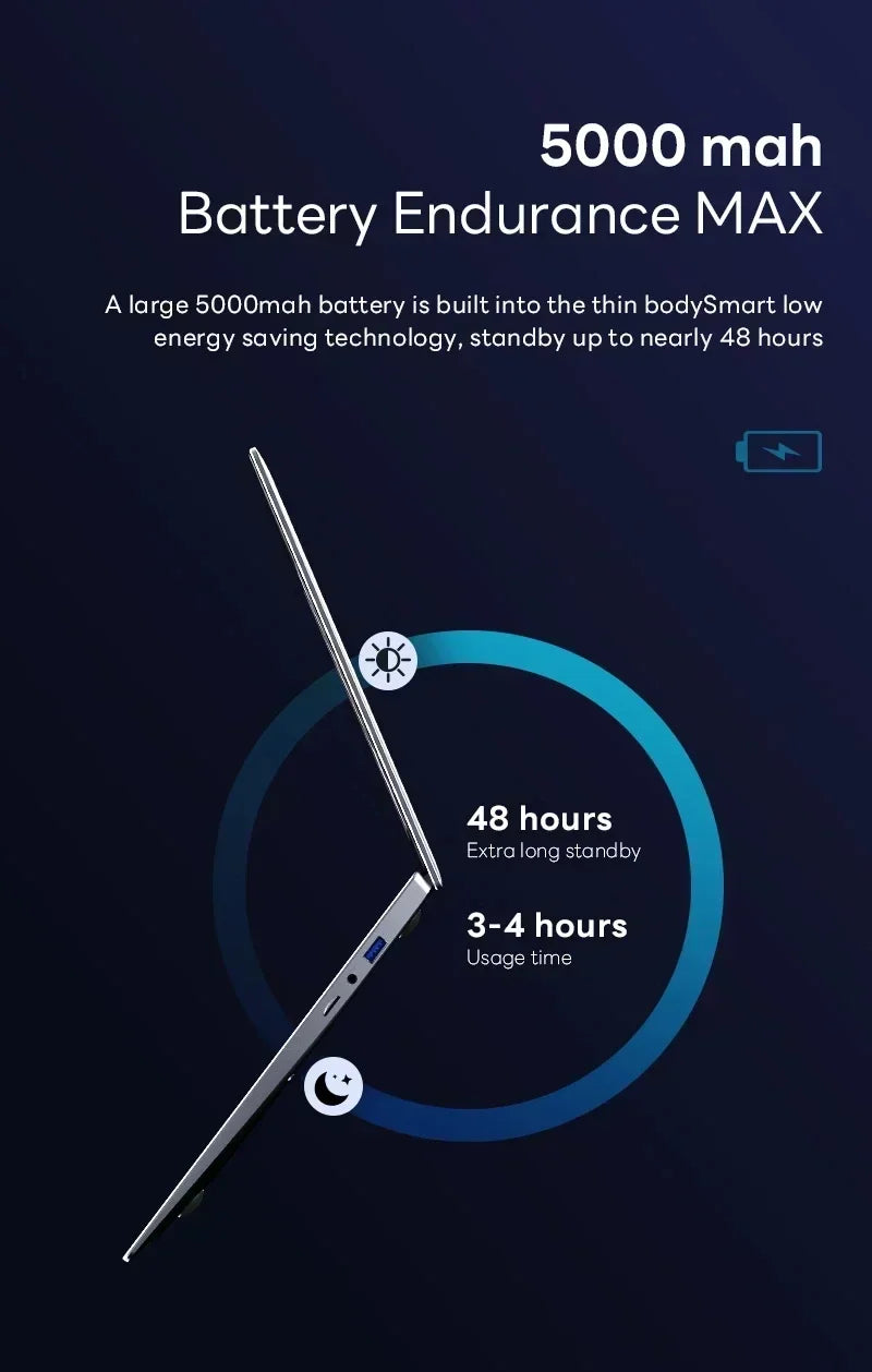 LENO HOT 14.1" Laptop Intel Core i7 8650U 32GB 2TB Windows 11 Gaming Computer PC Gamer office Ultra Slim Notebook 1920*1080 HD