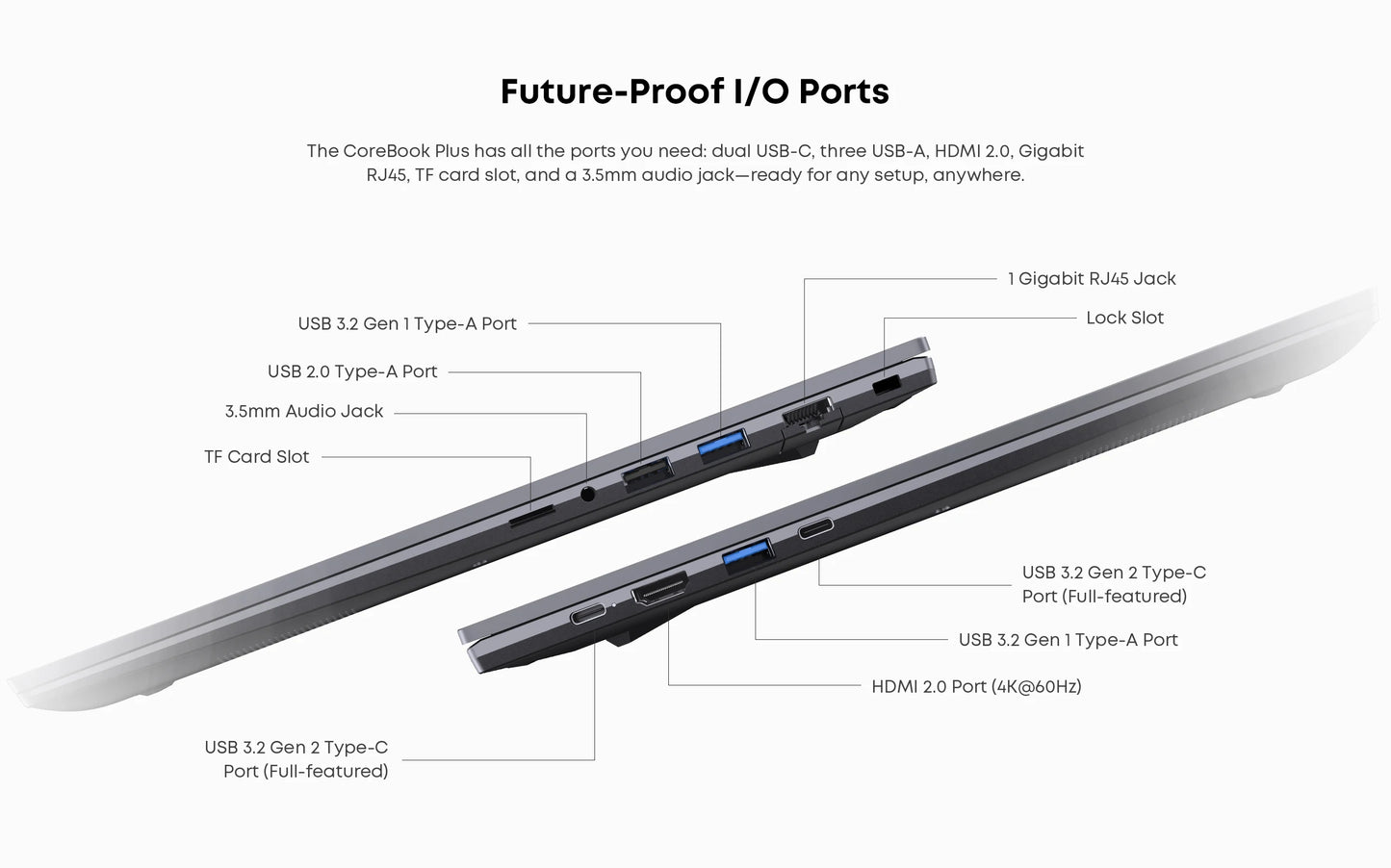 CHUWI CoreBook Plus Laptop 16inch FHD Screen R5-7430U 6 Cores Gaming Laptop 16GB RAM 512GB SSD Metal Body Notebook With Cooler