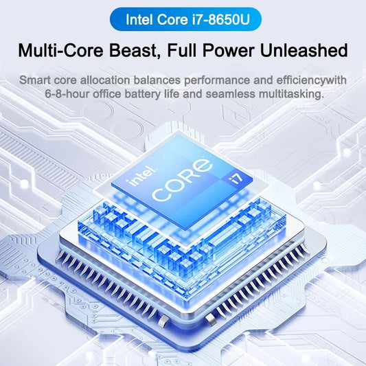 LENO HOT 14.1" Laptop Intel Core i7 8650U 32GB 2TB Windows 11 Gaming Computer PC Gamer office Ultra Slim Notebook 1920*1080 HD