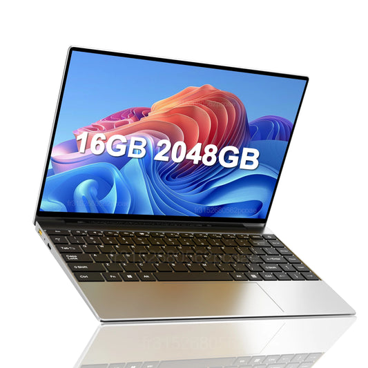 LENO Ultra Slim 14.1"Laptop 16GB RAM 2TB SSD Windows 11 Intel N3700 Notebook Gamer 1920*1080  Display Office Study Computer PC
